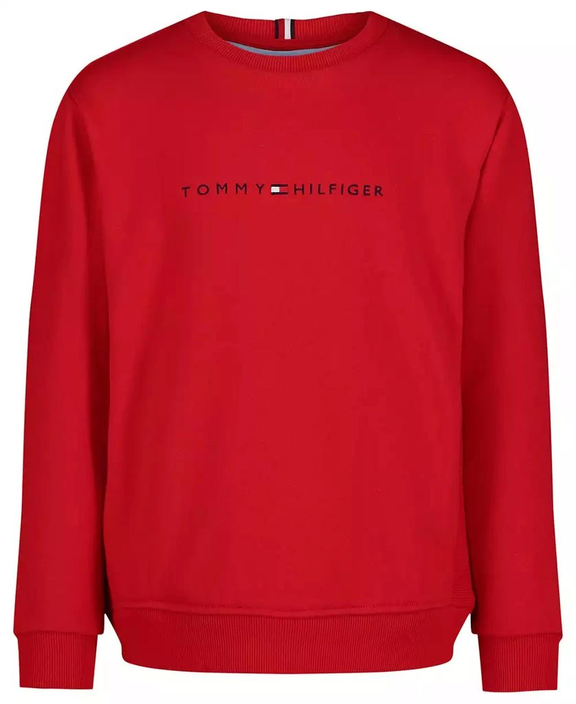 商品Tommy Hilfiger|Toddler and Little Boys Crewneck Soft Fleece Sweatshirt,价格¥127,第1张图片