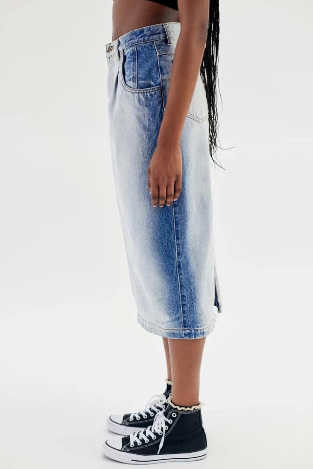 商品Urban Renewal|Urban Renewal Remade Bleached Out Denim Midi Skirt,价格¥76,第5张图片详细描述