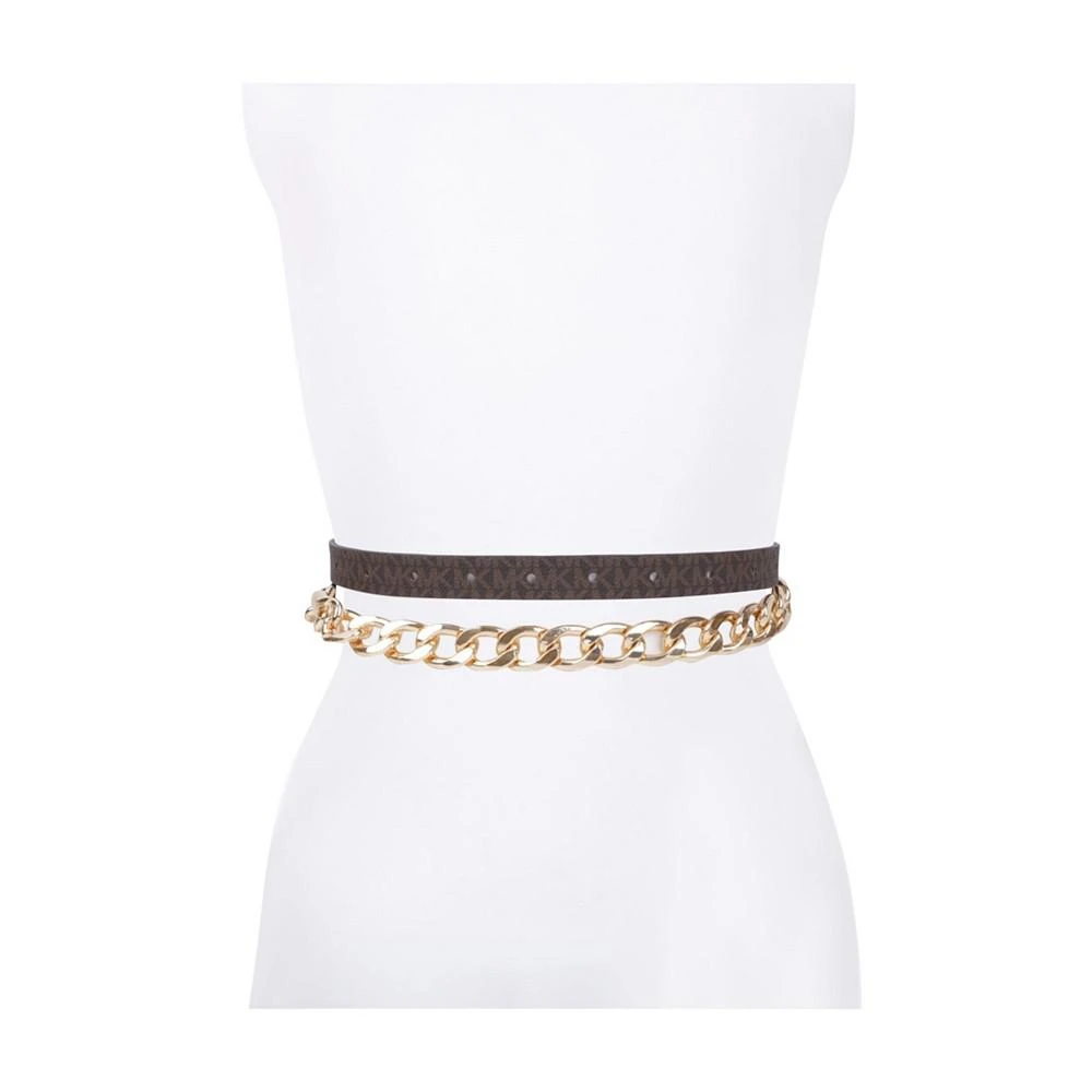 商品Michael Kors|Women's 2 For 1 Belts with Chain,价格¥328,第2张图片详细描述