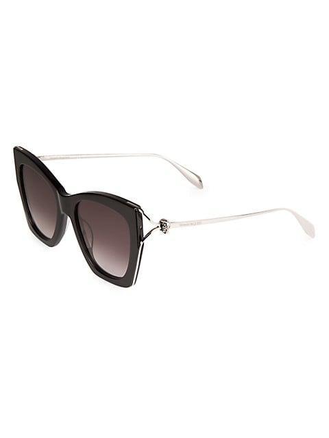 商品Alexander McQueen|Skull Hinge Combi 53MM Cat-Eye Acetate Sunglasses,价格¥3235,第4张图片详细描述
