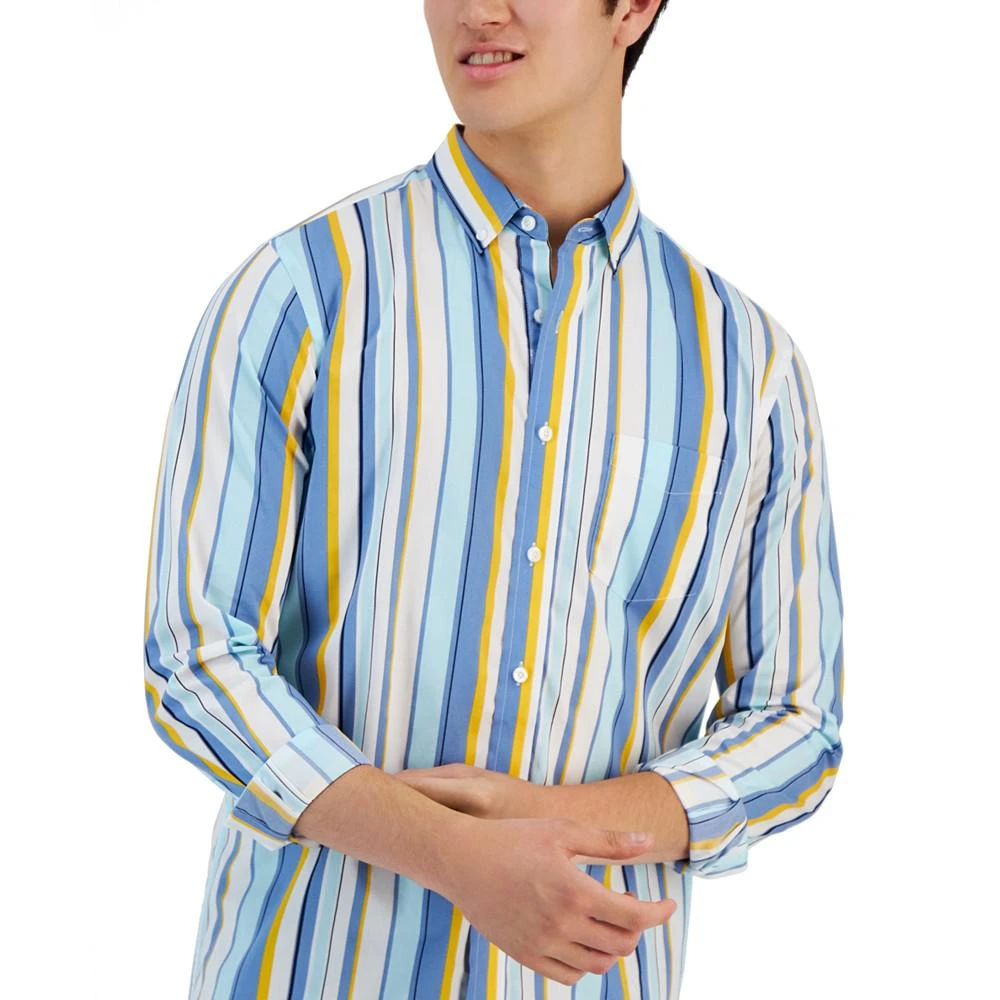 商品Club Room|Men's Benie Vertical Striped Long-Sleeve Button-Down Pocket Shirt, Created for Macy's,价格¥147,第3张图片详细描述