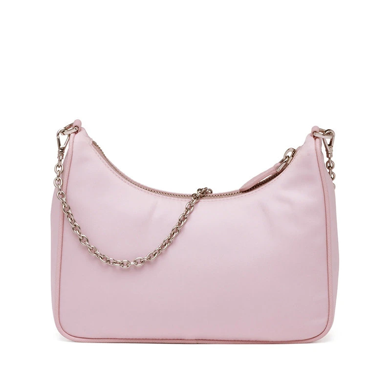【预售3-7天】PRADA/普拉达  21秋冬Re-Edition 2005系列  雪花玫�瑰色再生尼龙皮革饰边单肩斜挎手提包1BH204_R064_F0E18_V_V1L 商品