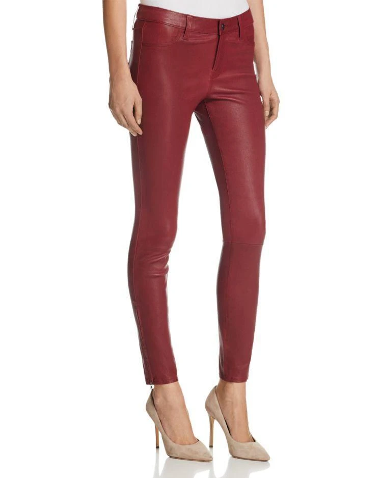 商品J Brand|Mid Rise Skinny Leather Pants in Oxblood,价格¥7479,第1张图片