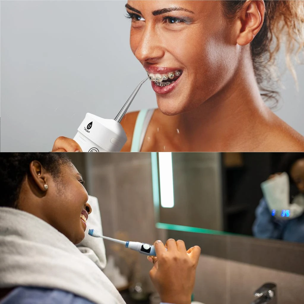 商品PURSONIC|Compact Travel Oral Care Bundle: Portable USB Rechargeable Collapsible Water Flosser and Pursonic Portable Sonic Toothbrush,价格¥575,第3张图片详细描述