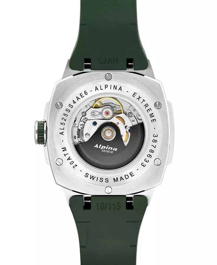 商品Alpina|Men's Swiss Automatic Alpiner Green Rubber Strap Watch 41mm,价格¥14161,第3张图片详细描述