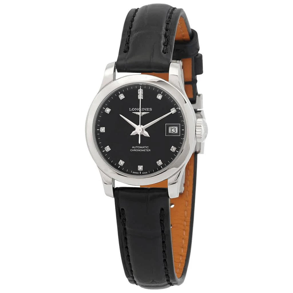 商品Longines|Record Automatic Diamond Black Dial Ladies Watch L23204572,价格¥10567,第1张图片