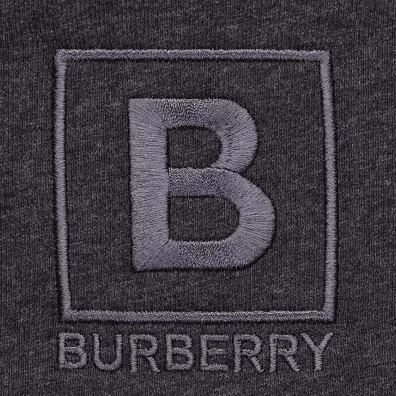 BURBERRY/博柏利 男士深灰色棉质徽标印拉链宽松连帽夹克80618551 商品