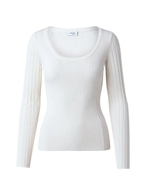 商品Akris|Ribbed-Knit Scoopneck Pullover Top,价格¥1125,第1张图片