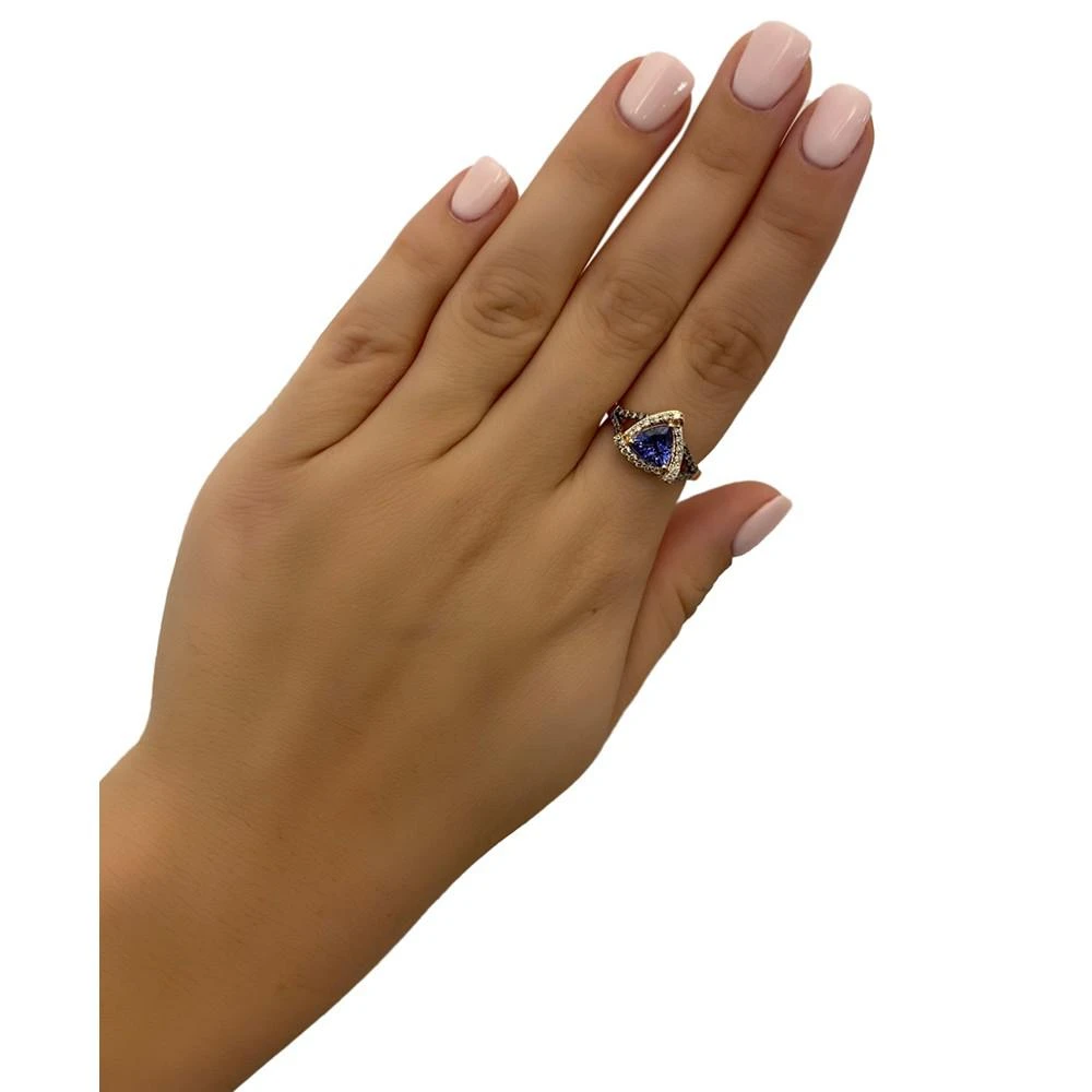 商品Le Vian|Blueberry Tanzanite (1 ct. t.w.) & Diamond (3/8 ct. t.w.) Halo Ring in 14k Rose Gold,价格¥9483,第2张图片详细描述