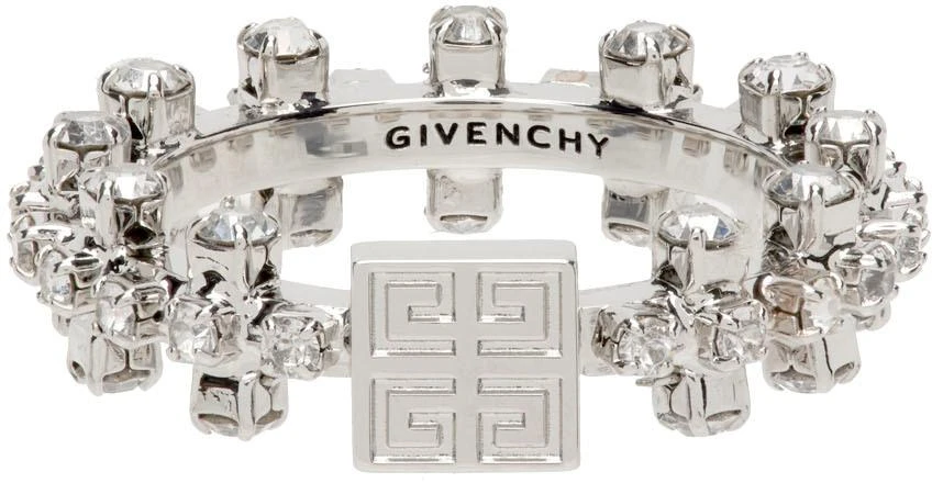 商品Givenchy|Silver 4G Crystal Ring,价格¥1774,第1张图片