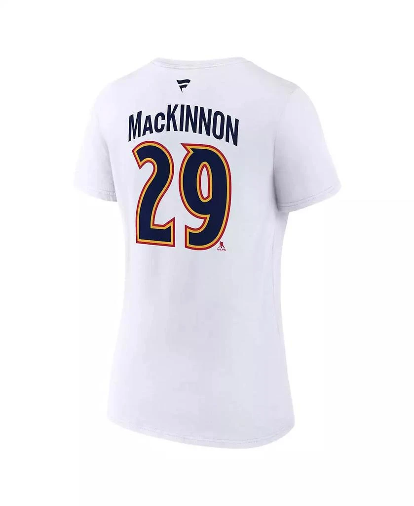 商品Fanatics|Women's Nathan MacKinnon White Colorado Avalanche Special Edition 2.0 Name and Number V-Neck T-shirt,价格¥265,第3张图片详细描述