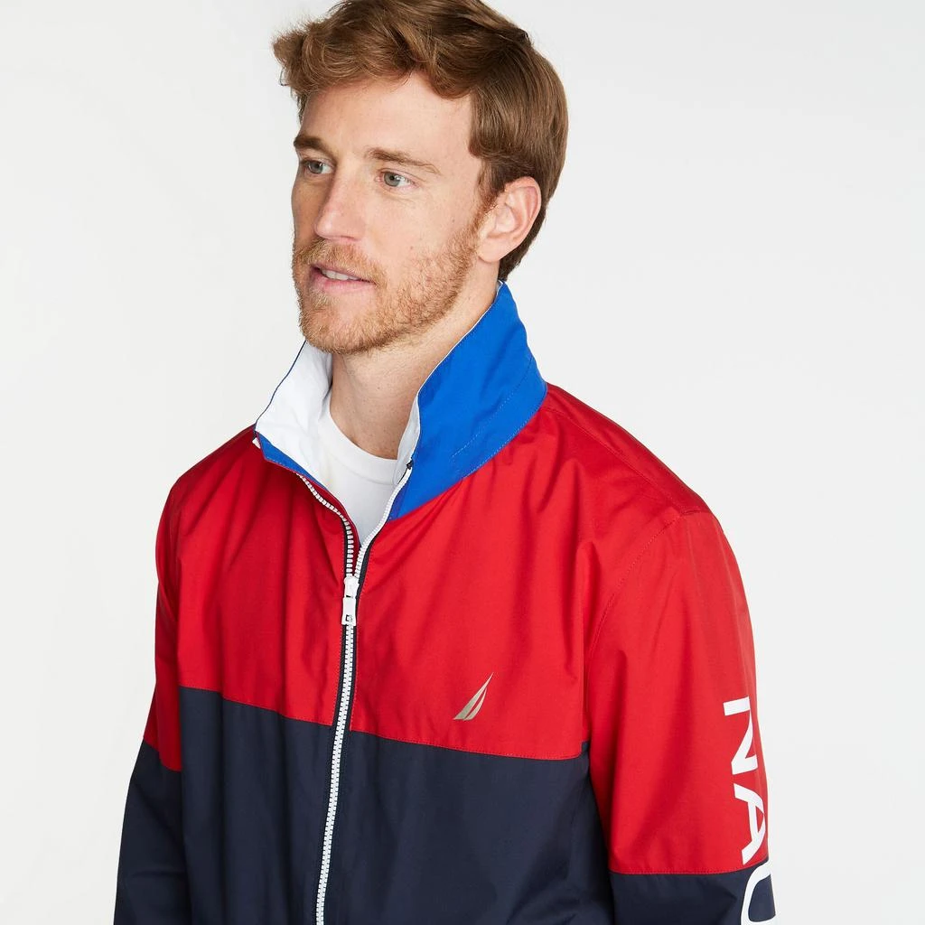 商品Nautica|Mens Big & Tall Lightweight Colorblock Bomber With Concealed Hood,价格¥325,第2张图片详细描述