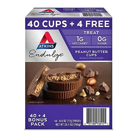 商品Atkins|Atkins Endulge Peanut Butter Cups Pack, Keto Friendly (44 ct.),价格¥160,第1张图片