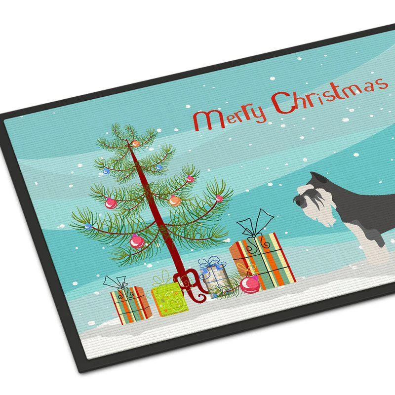 商品Caroline's Treasures|24 in x 36 in Miniature Schnauzer Christmas Door Mat Indoor/Outdoor,价格¥307,第1张图片