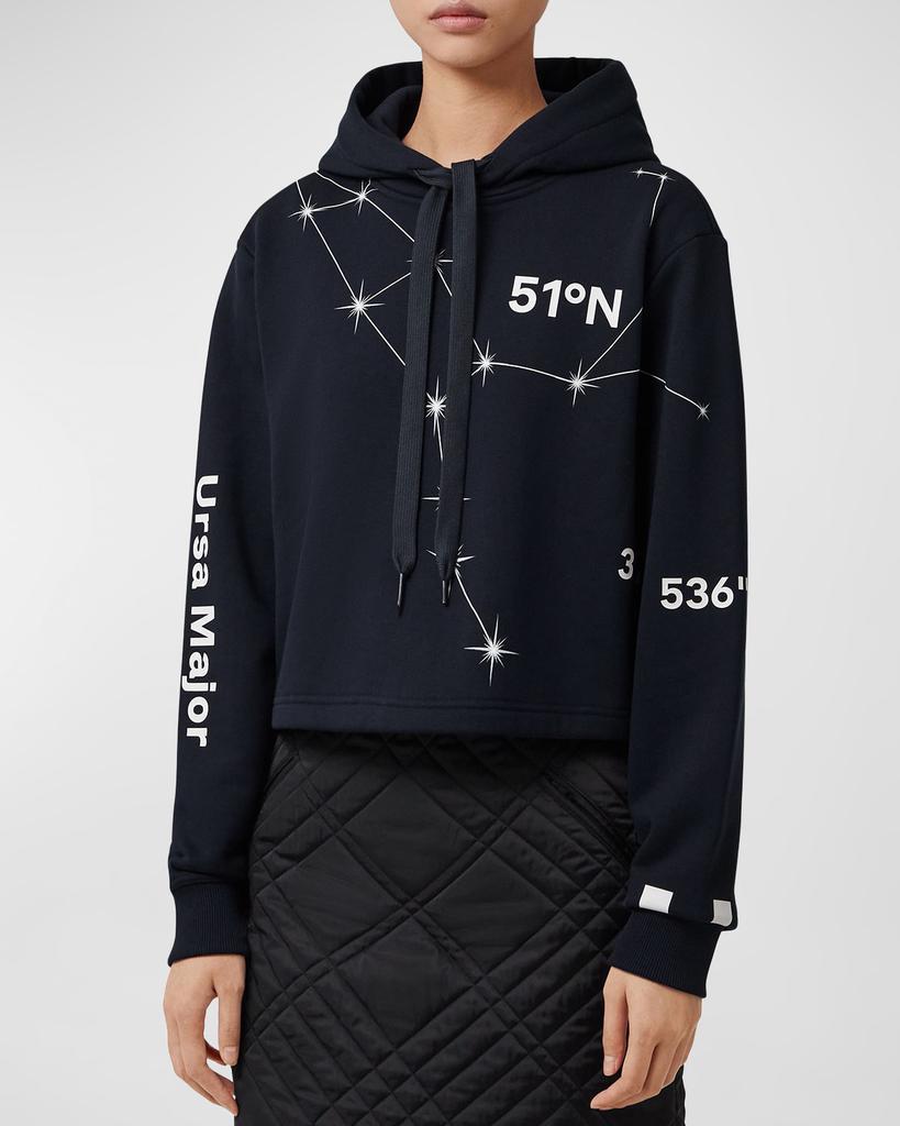 商品Burberry|Jenny Constellation Coordinate-Print Crop Hoodie,价格¥5971,第1张图片
