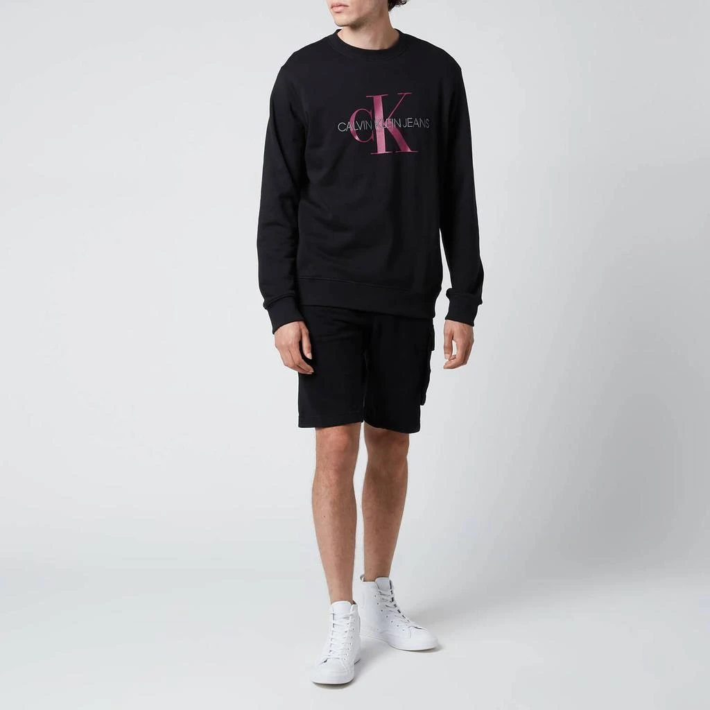 商品Calvin Klein|Calvin Klein Jeans Men's Organic Cotton Monogram Sweatshirt - Black,价格¥301,第3张图片详细描述