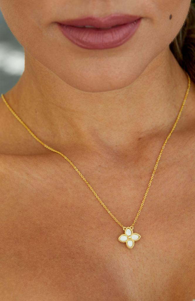 18K Gold Vermeil Mop Necklace商品第2张图片规格展示
