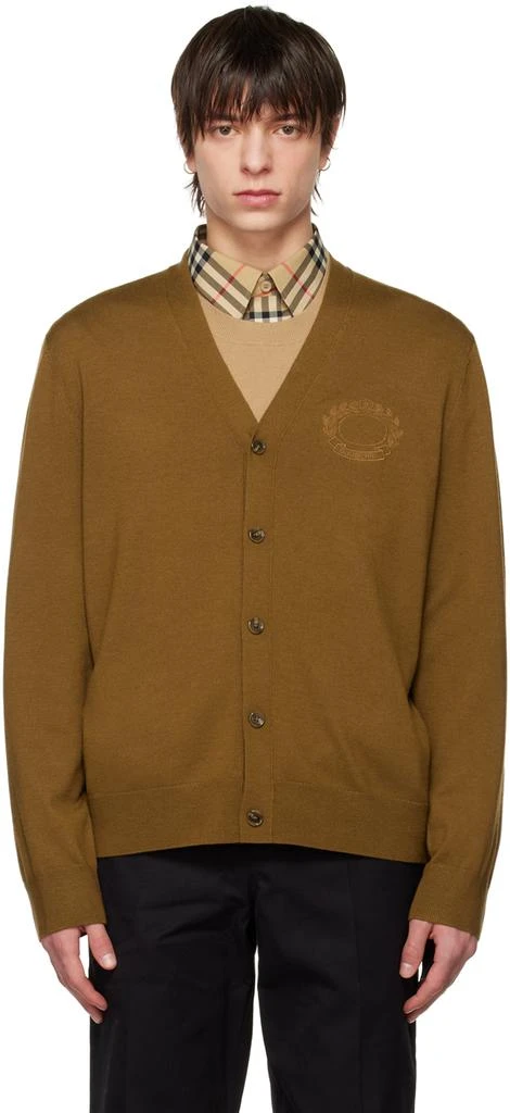 商品Burberry|Brown Embroidered Cardigan,价格¥4083,第1张图片