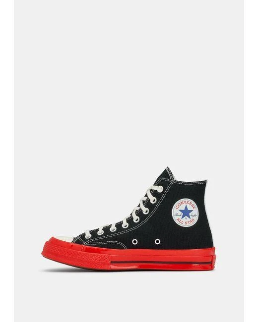 商品Comme des Garcons|COMME DES GARCONS PLAY X CONVERSE RED SOLE HIGH TOP,价格¥1107,第3张图片详细描述