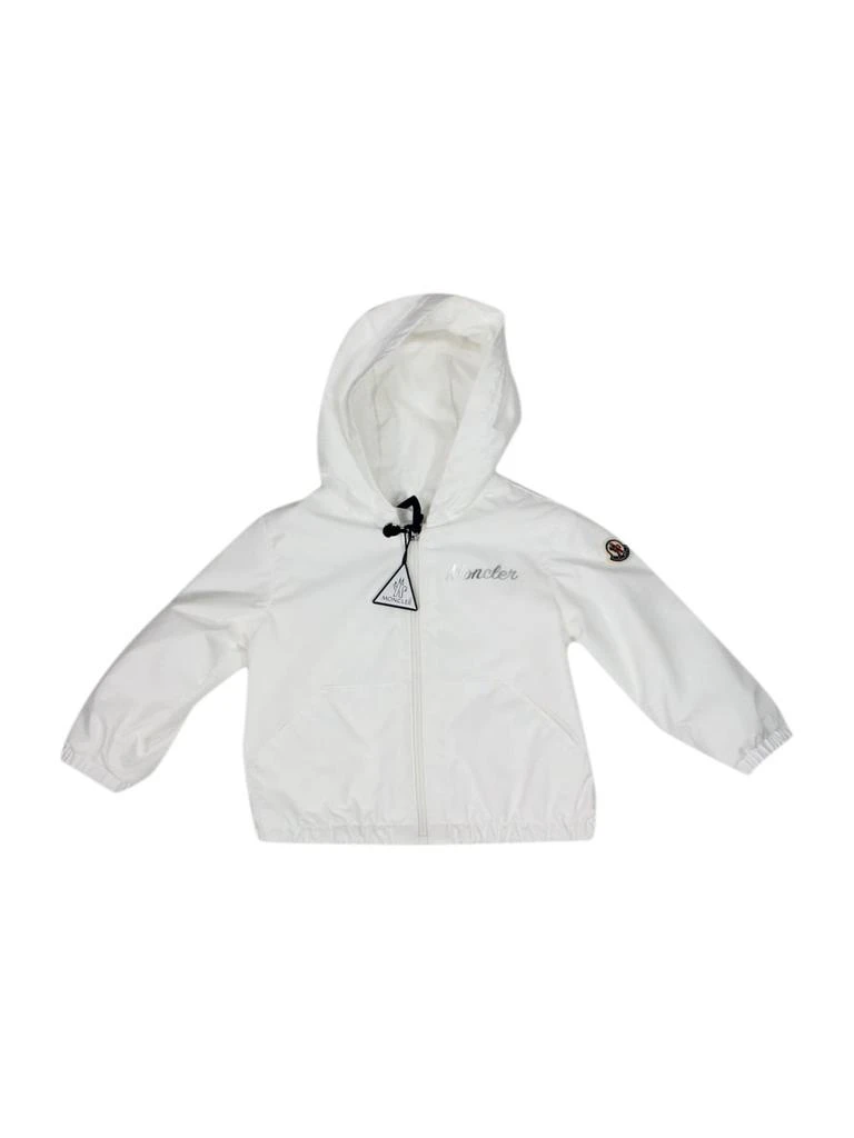 商品Moncler|Evanthe Baby Windproof Jacket With Hood And Zip Closure And Silver Logo Writing On The Chest.,价格¥2088,第1张图片