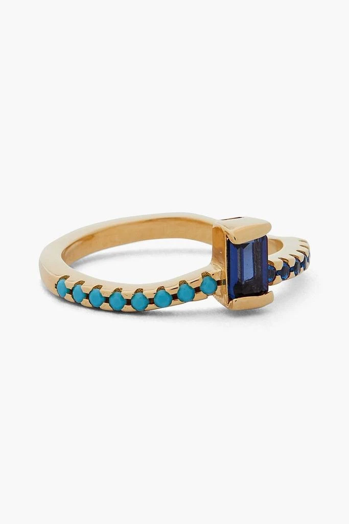商品Cornelia Webb|24-karat gold-plated, crystal and stone ring,价格¥664,第1张图片