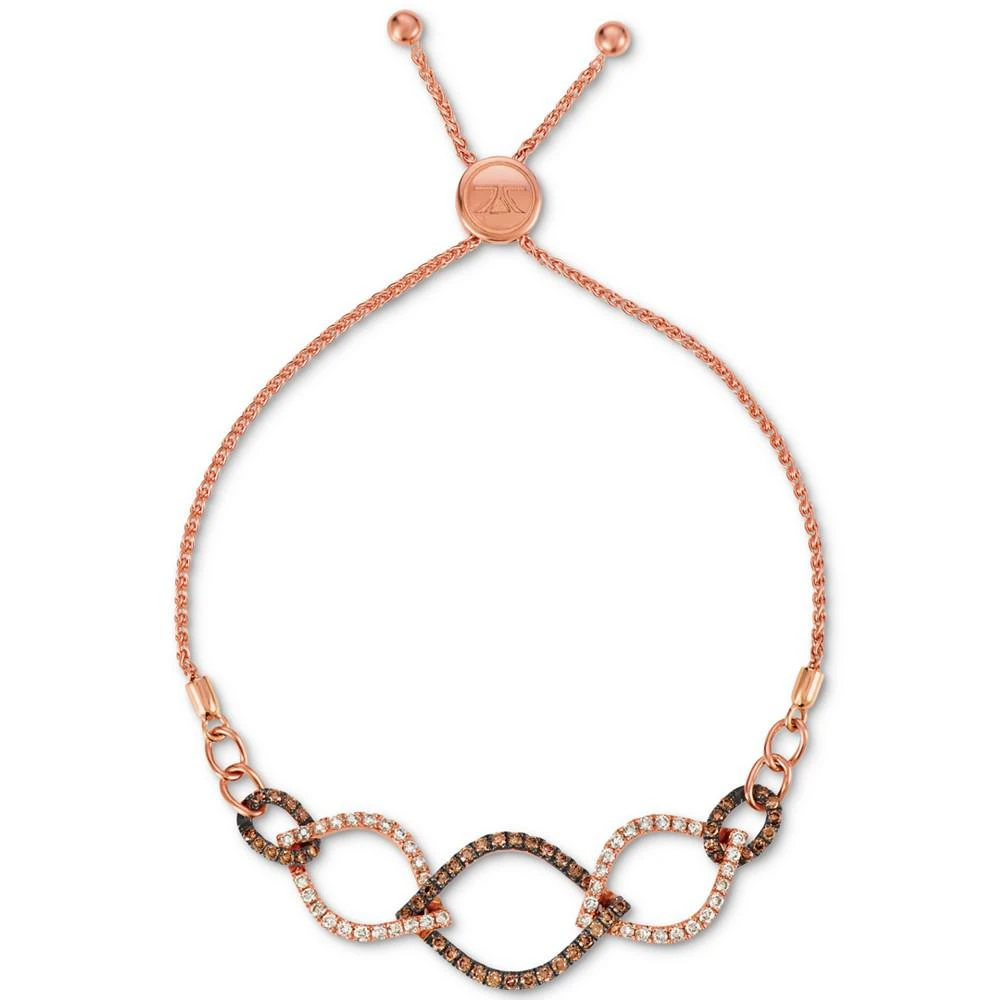 商品Le Vian|Chocolate Diamond (3/4 ct. t.w.) & Nude Diamond (5/8 ct. t.w.) Bolo Bracelet in 14k Rose Gold,价格¥29227,第1张图片