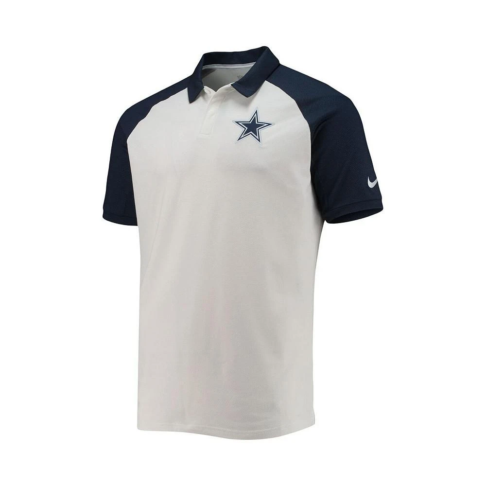 商品NIKE|Men's White Dallas Cowboys Performance Tri-Blend Raglan Polo Shirt,价格¥535,第2张图片详细描述