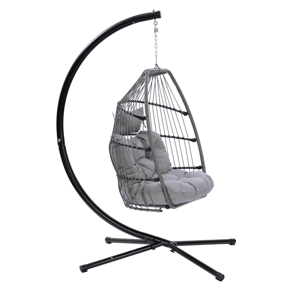 商品Simplie Fun|Outdoor Patio Wicker Folding Hanging Chair,价格¥3235,第4张图片详细描述
