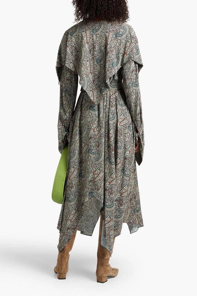 商品ROSETTA GETTY|Draped printed crepe midi dress,价格¥3806,第3张图片详细描述