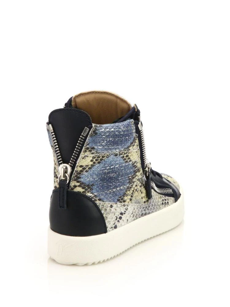 商品Giuseppe Zanotti|Giuseppe Zanotti - Snake-Embossed Leather High-Top Zip Sneakers,价格¥2249,第2张图片详细描述