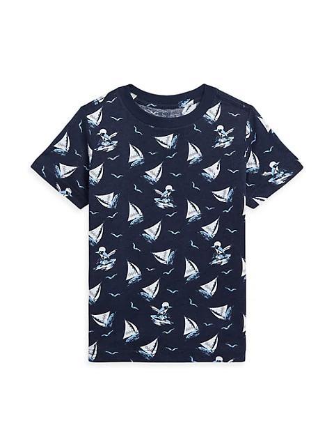 商品Ralph Lauren|Little Boy's & Boy's Polo Bear Sailboat Cotton T-Shirt,价格¥129,第1张图片