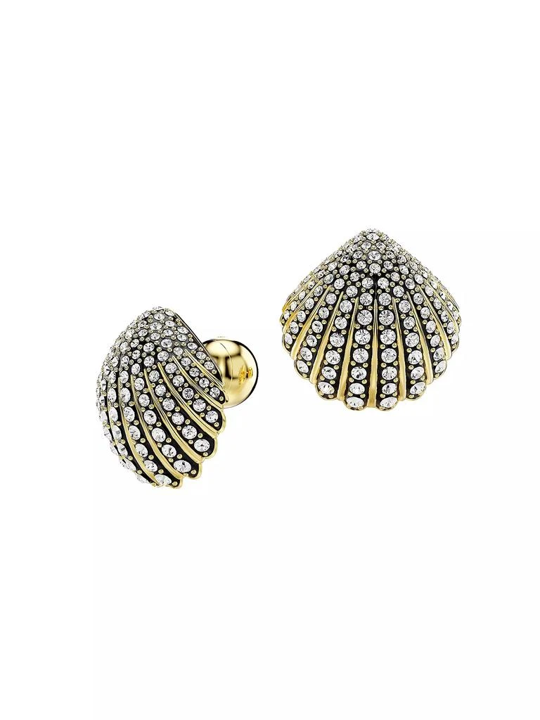 商品Swarovski|Idyllia Goldtone & Crystal Clamshell Stud Earrings,价格¥887,第2张图片详细描述