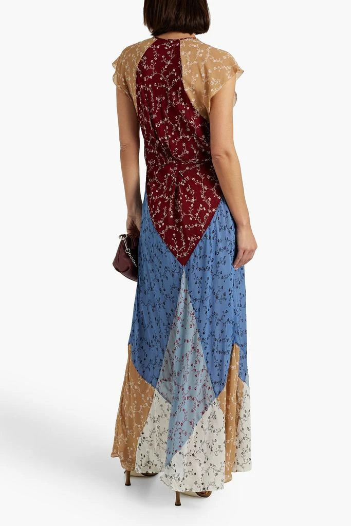 商品Rag & Bone|Color-block floral-print chiffon maxi dress,价格¥660,第3张图片详细描述