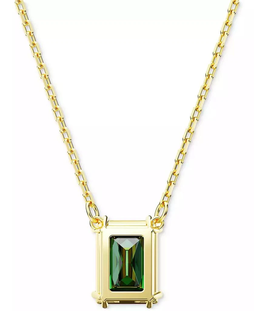 商品Swarovski|Gold-Tone Color Rectangle Crystal Pendant Necklace, 15" + 2-3/4" extender,价格¥676,第4张图片详细描述