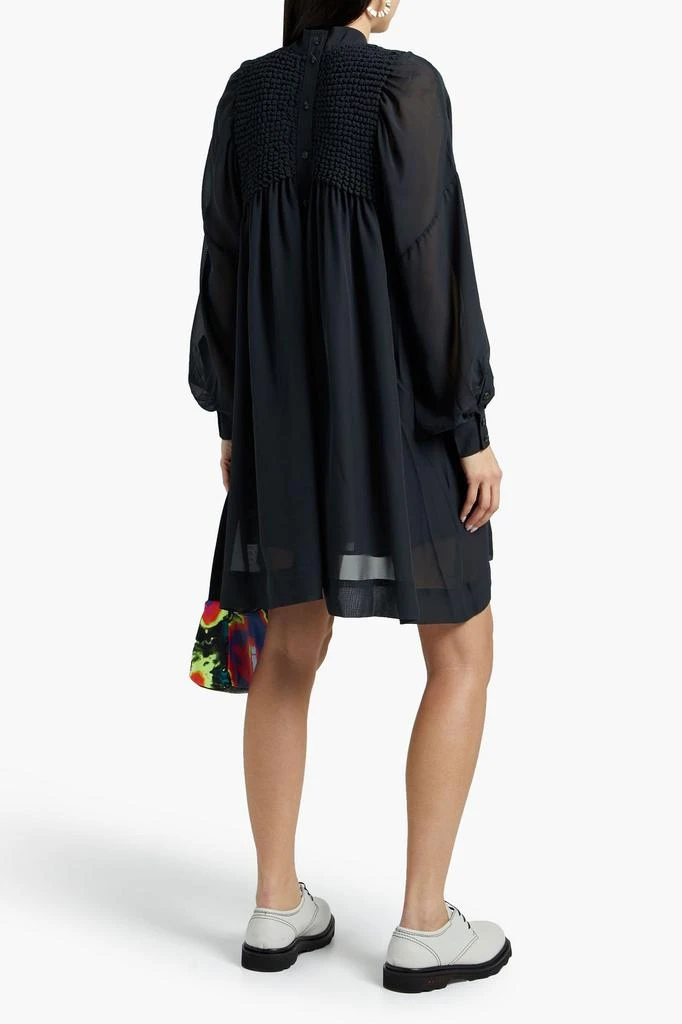 商品Ganni|Smocked georgette mini dress,价格¥665,第3张图片详细描述