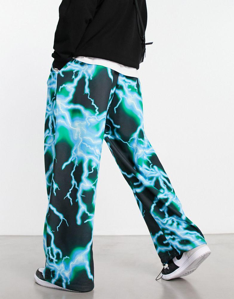 商品ASOS|ASOS DESIGN oversized parachute joggers in lightning all over print,价格¥266,第6张图片详细描述