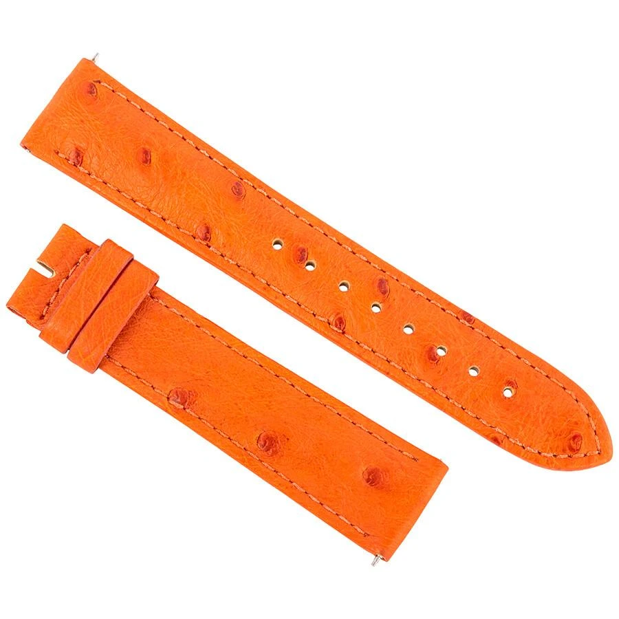 商品Hadley Roma|20 MM Matte Tangerine Ostrich Leather Strap,价格¥298,第1张图片