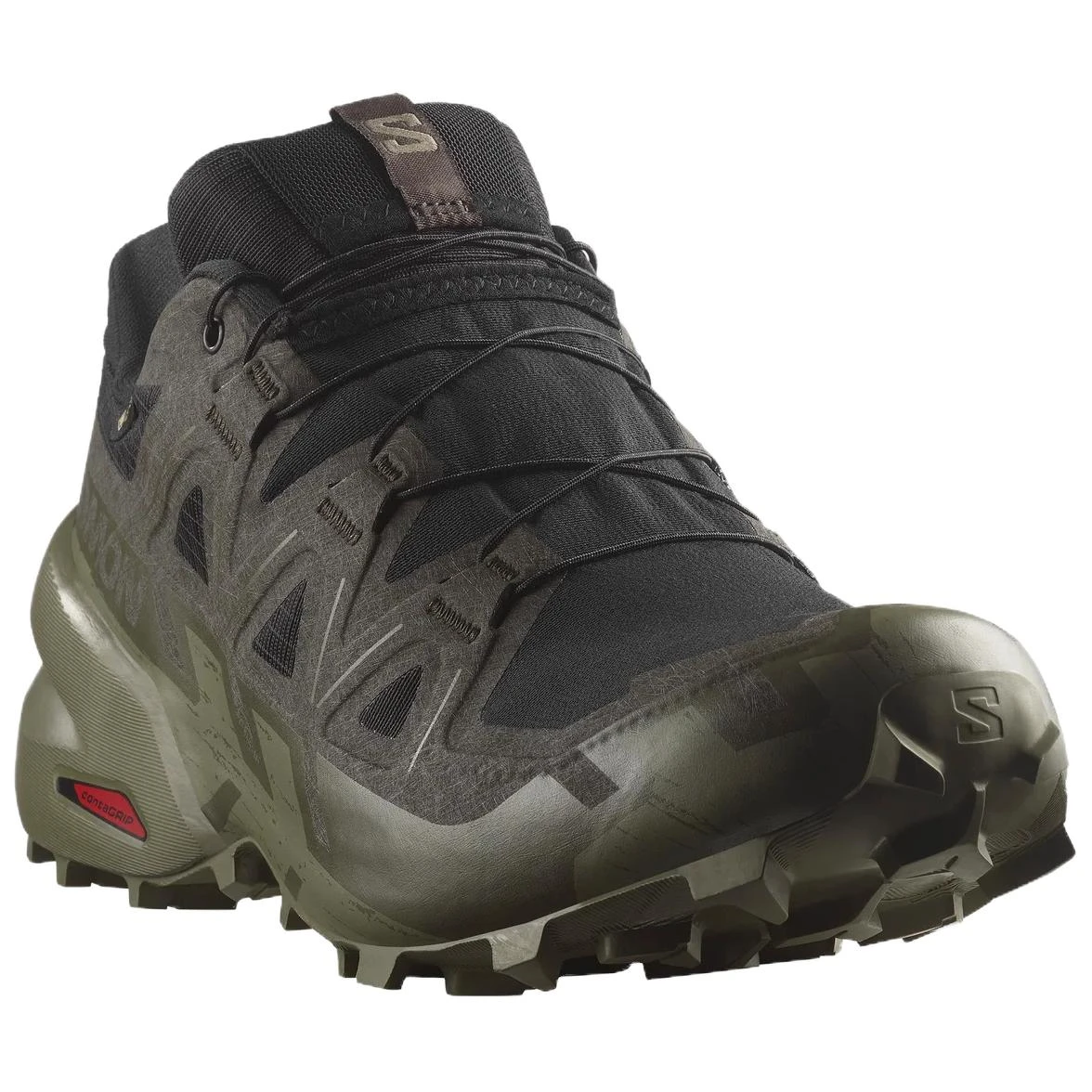 商品[国内直发] Salomon|萨洛蒙 Speedcross 6 GORE-TEX 舒适防水透气 低帮 越野跑步鞋 男款 墨绿色,价格¥1317,第4张图片详细描述