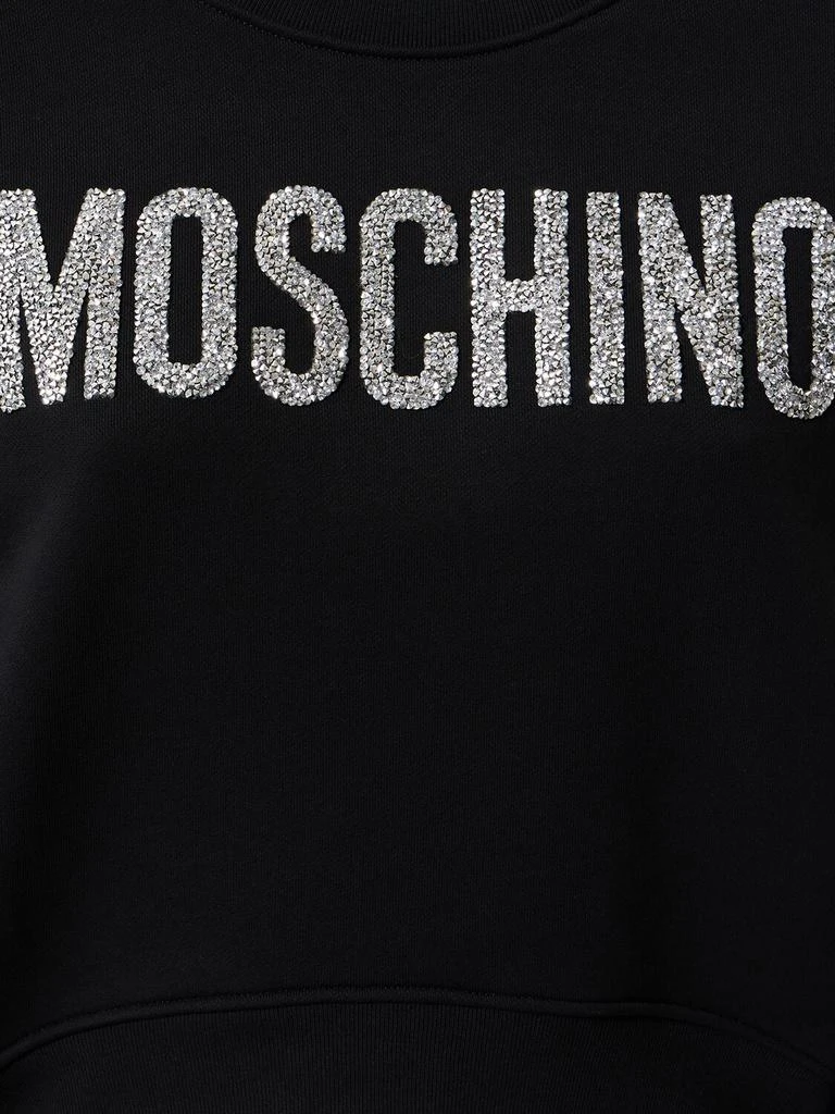 商品Moschino|Jersey Logo Long Sleeve Crop Sweatshirt,价格¥910,第3张图片详细描述