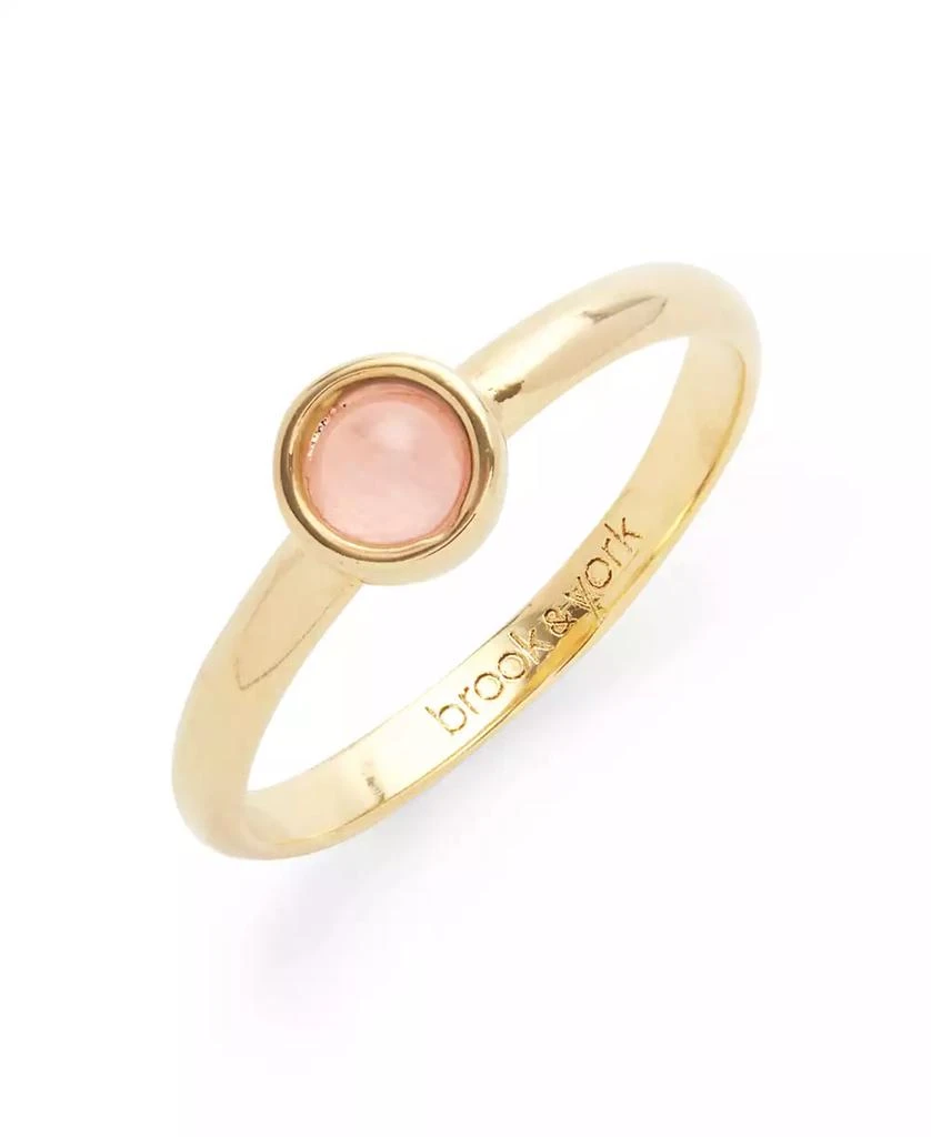 商品brook & york|14K Gold Plated Nola Rose Quartz Gemstone Ring,价格¥395,第1张图片