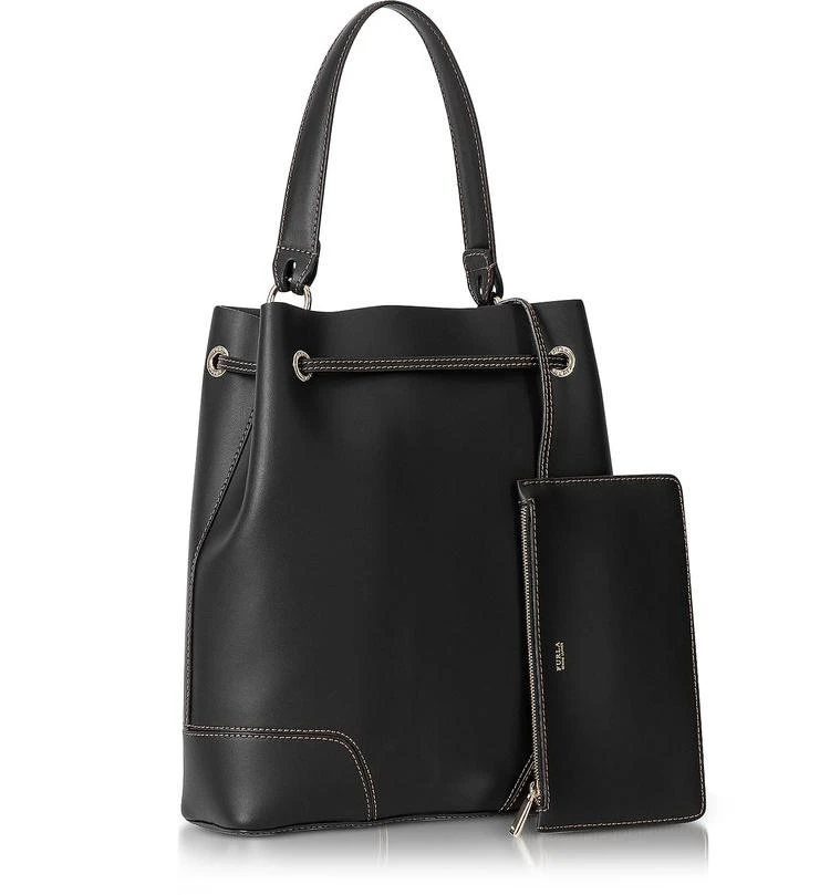 商品Furla|Stacy M 黑色光滑皮革水桶包,价格¥2295,第2张图片详细描述