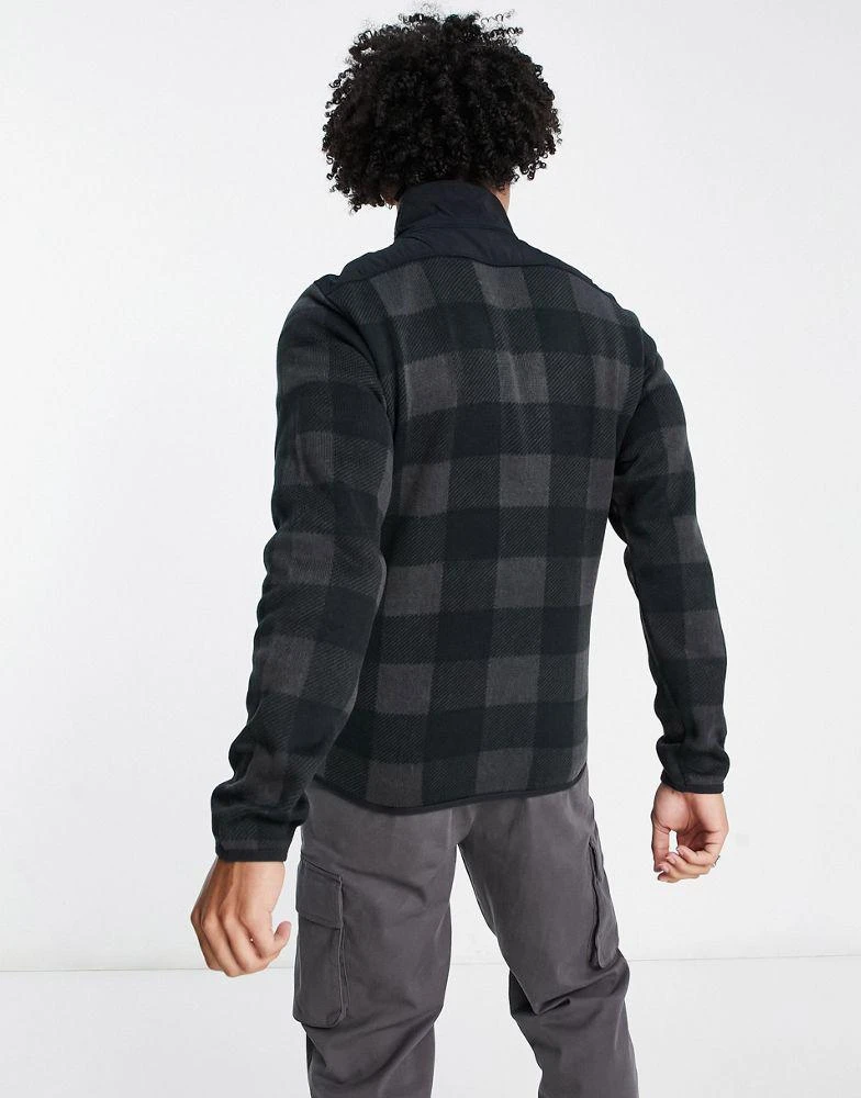 商品Columbia|Columbia Weather II 1/2 zip fleece in black buffalo check,价格¥451,第2张图片详细描述