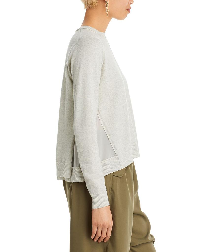 Chiffon Panel Crewneck Sweater商品第4张图片规格展示