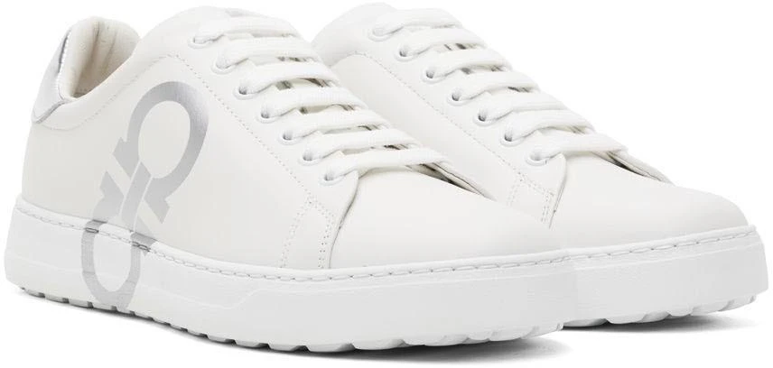 商品Salvatore Ferragamo|White Gancini Sneakers,价格¥2598,第4张图片详细描述