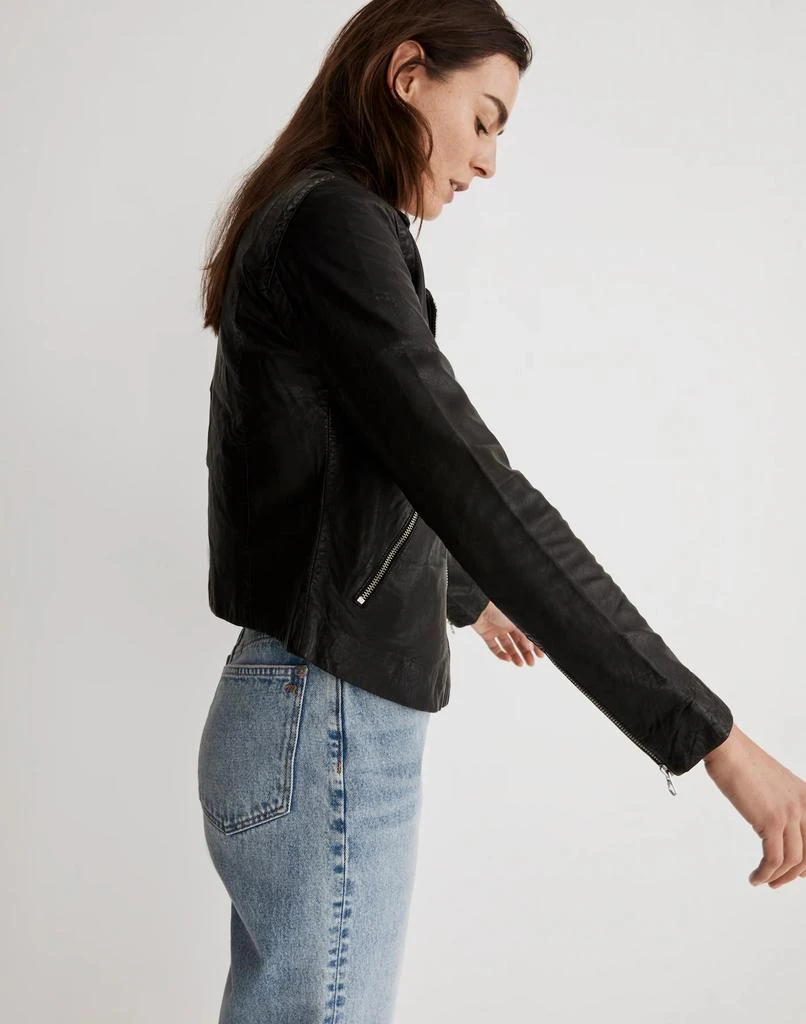 商品Madewell|The Washed Leather Motorcycle Jacket,价格¥3332,第2张图片详细描述