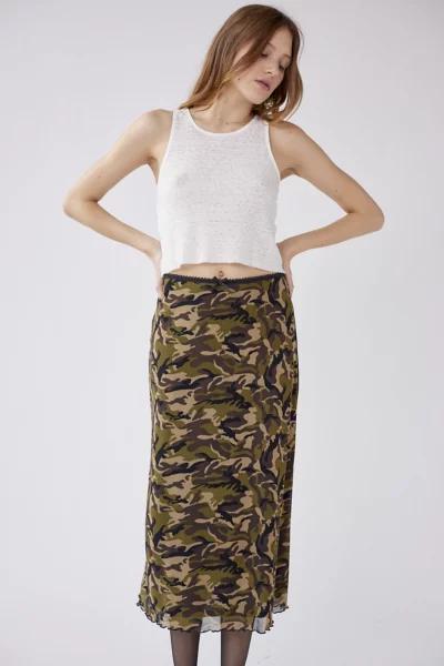 Urban Renewal Remnants Camo Mesh Maxi Skirt商品第3张图片规格展示