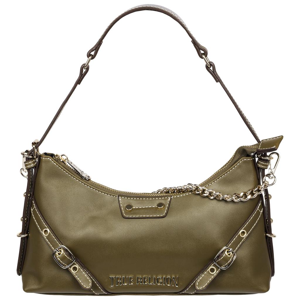 Schultertasche aus glattem PU-Leder mit Gürtel image 2