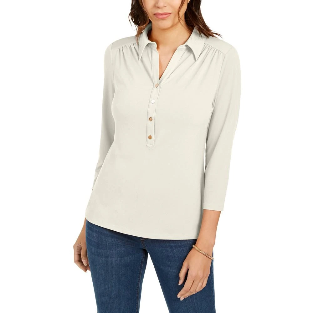 商品Charter Club|Women's Knit Polo Shirt, Created for Macy's,价格¥104,第1张图片