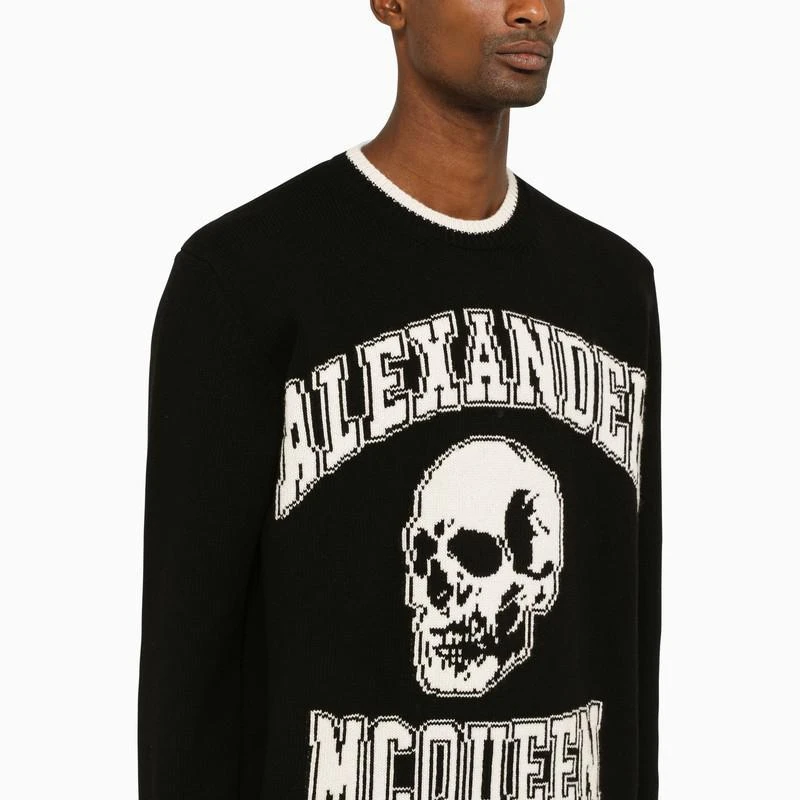 商品Alexander McQueen|Alexander McQueen Black/white Varsity pullover,价格¥4257,第4张图片详细描述