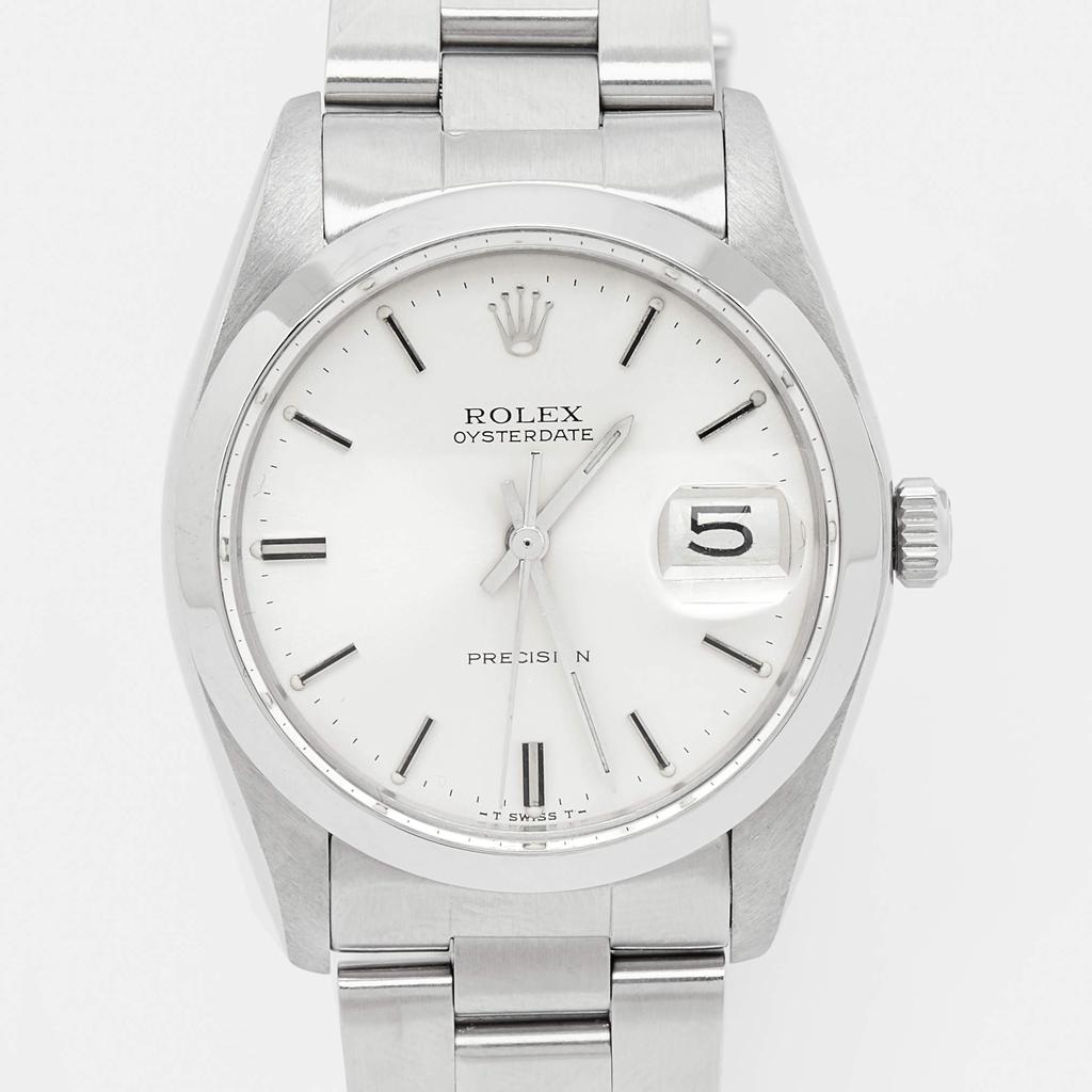 Rolex Silver Stainless Steel Oyster Date Precision 6694 Men's Wristwatch 35 mm商品第3张图片规格展示